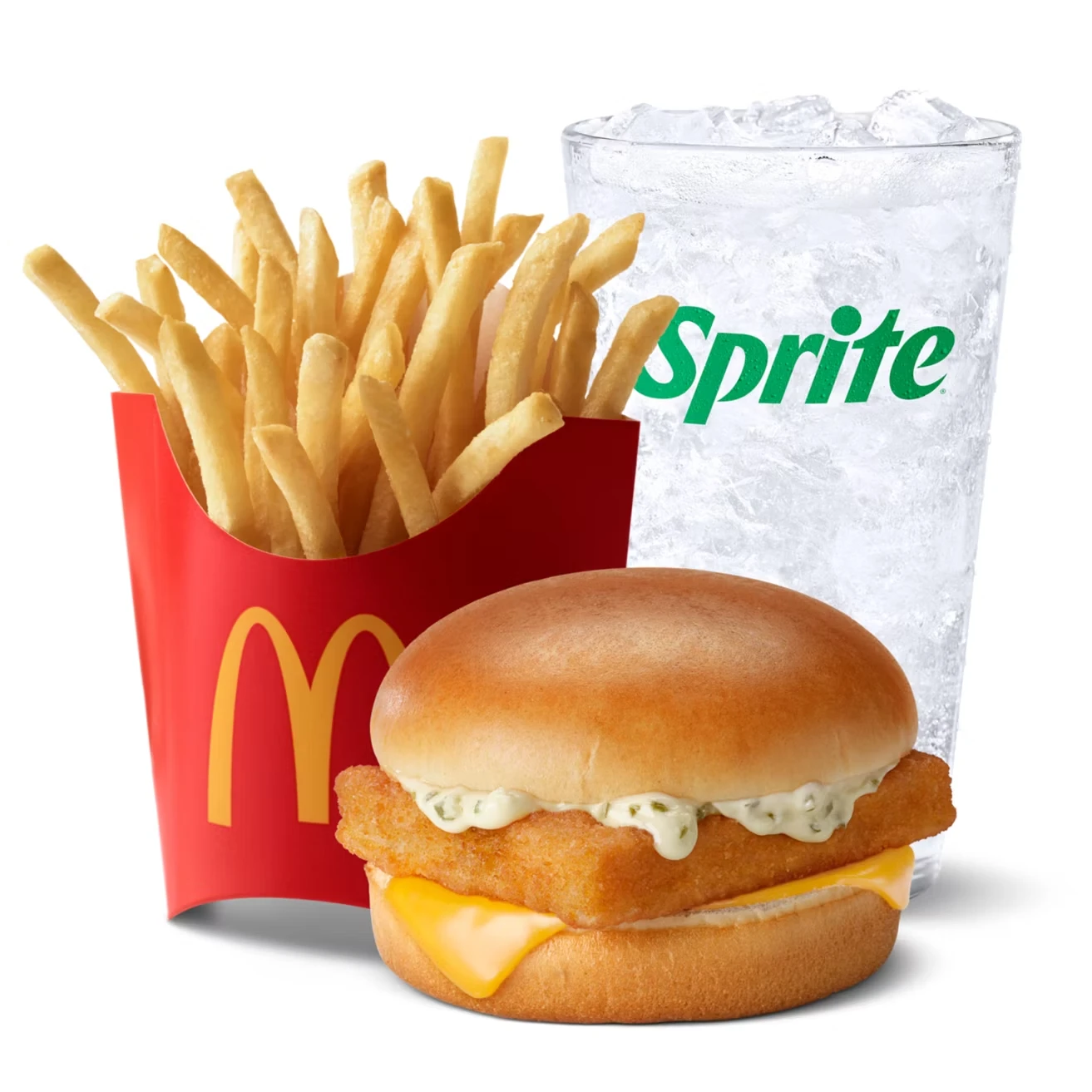 Crispy Fish Fillet Sandwich with Fries and Drink Meal