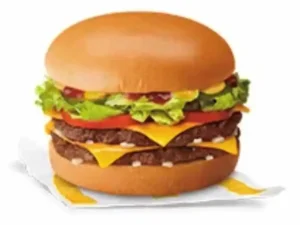 double cheese burger with lettuce and tomato meal