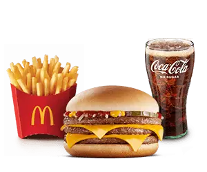triple cheese burger meal